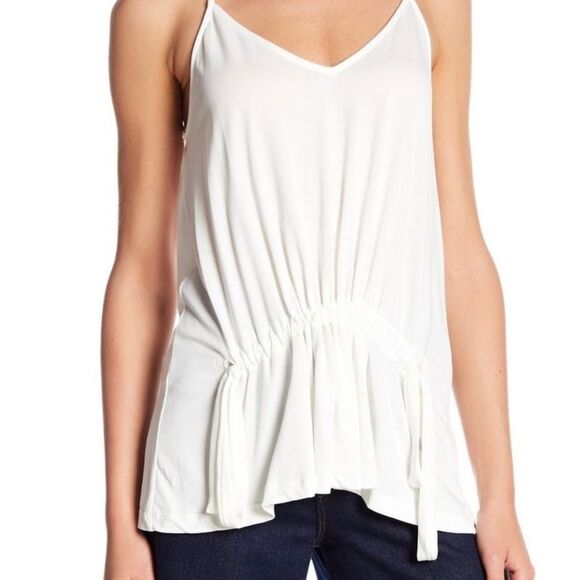 CLEARANCE! White Lush Drawstring Front Tank Size S - Picture 8 of 8